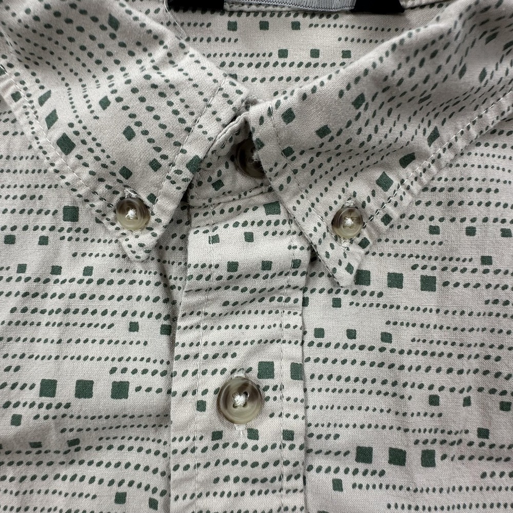Outdoor Research Shirt Mens Medium Beige Green Rooftop Short Sleeve - Picture 5 of 11